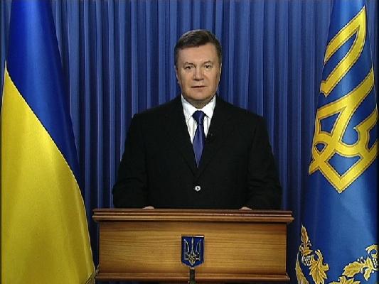Президент В. Янукович обратился к народу Украины